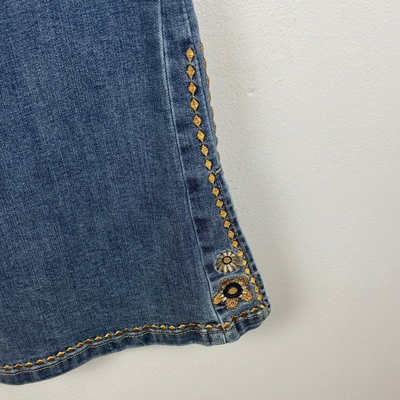 CHARLIE B Denim Flare Jeans with Gold Embroidery - Picture 12 of 15
